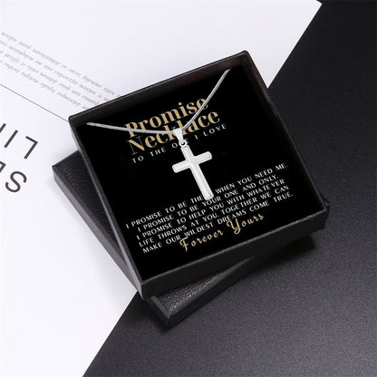 Trendy Cross Design Gift Box Promise Necklace For Someone I Love