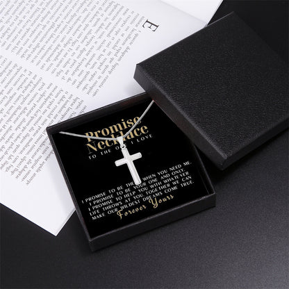 Trendy Cross Design Gift Box Promise Necklace For Someone I Love
