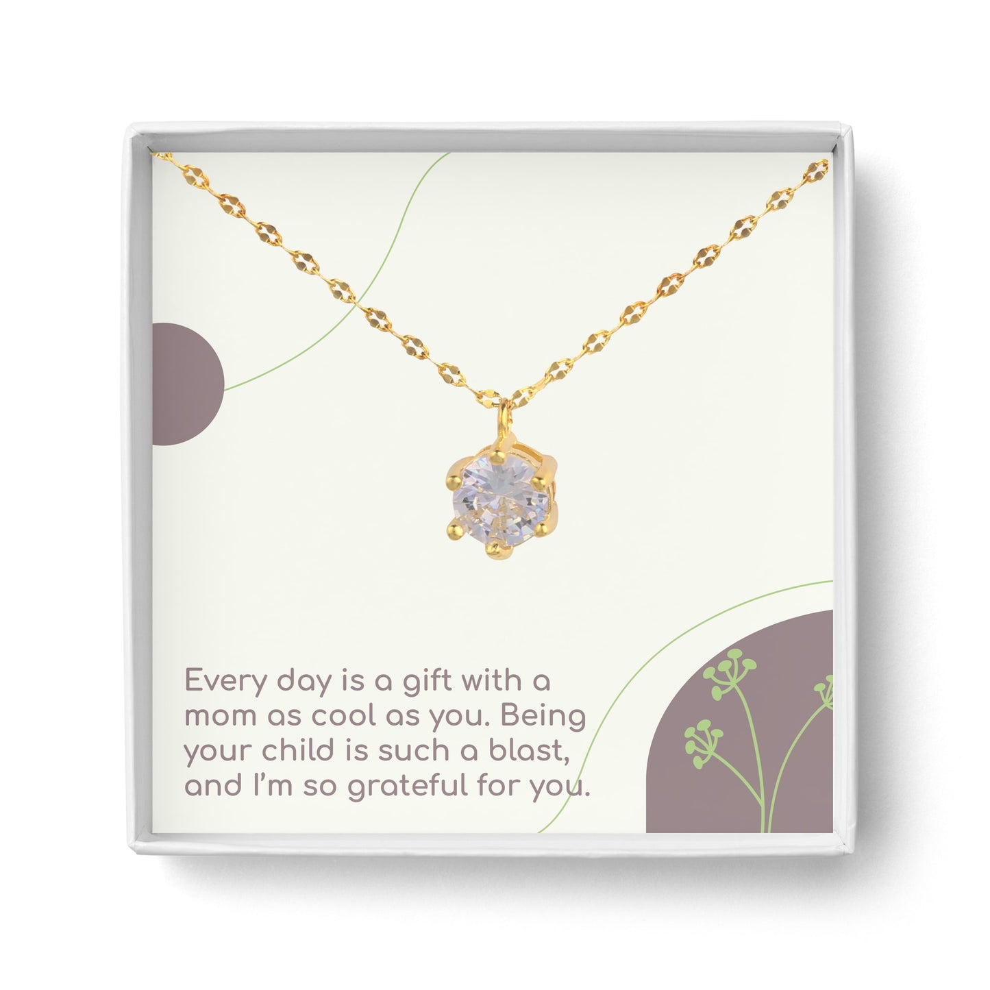 14K Gold Plated Solitaire Necklace
